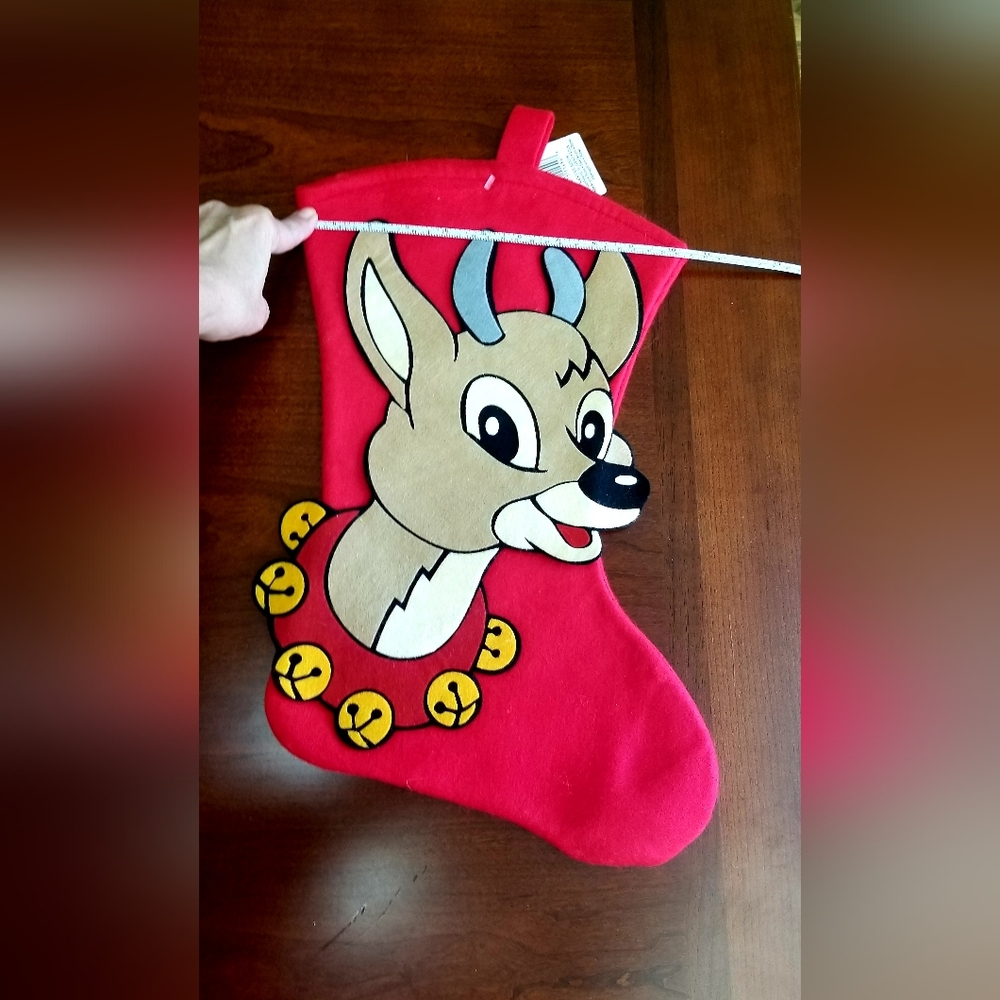 Reindeer Christmas Stocking new with tag by Santa's Best
